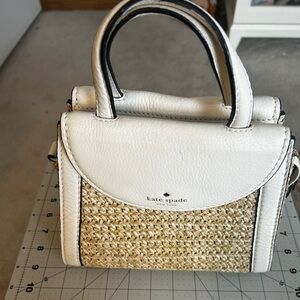 Kate Spade White and Tan Mini Bag 10x8” approximately